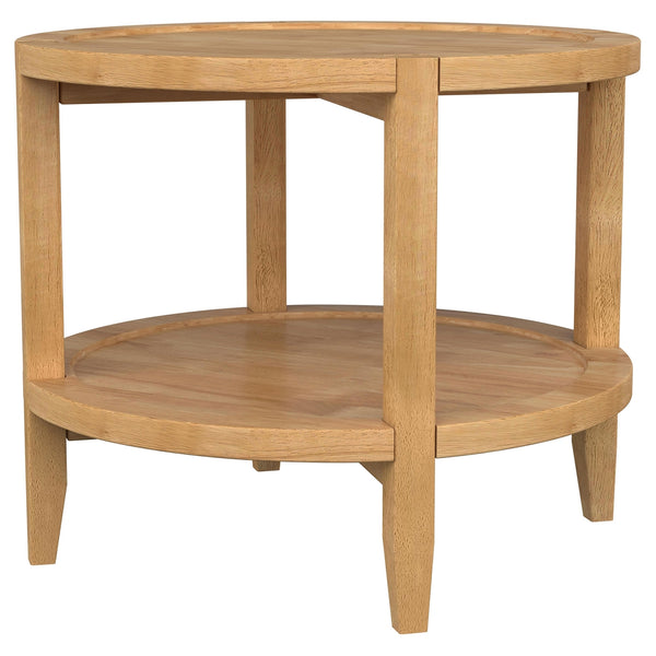 Coaster Camillo Round Solid Wood Side End Table Maple Brown