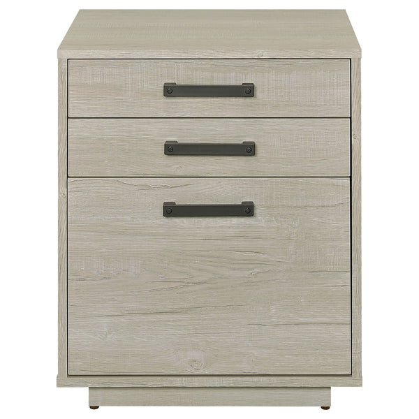 Coaster Loomis 3-Drawer Home Office File Cabinet Whitewashed Grey