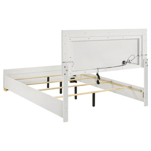 Coaster Marceline Wood Queen Led Panel Bed White