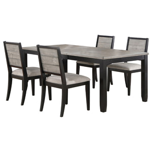 Coaster Elodie 5-Piece Rectangular Extension Leaf Dining Set Black