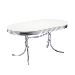 Coaster Retro 5-Piece Oval Dining Table Set White & Black
