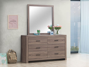Coaster Brantford 6-Drawer Dresser with Mirror Barrel Oak