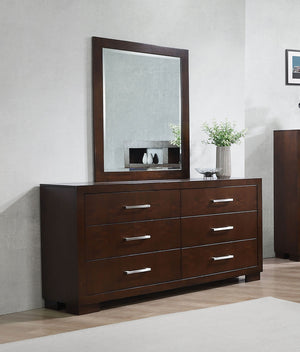 Coaster Jessica 6-Drawer Dresser with Mirror Cappuccino