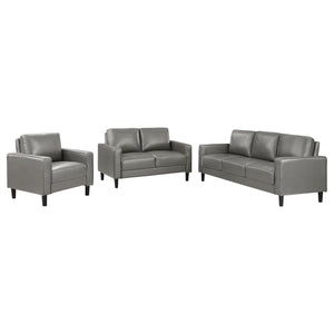 Coaster Ruth 3-Piece Upholstered Track Arm Sofa Set Grey