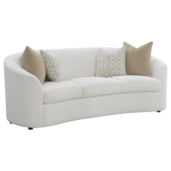 Coaster Rainn 3-Piece Boucle Upholstered Sloped Arm Sofa Set Latte