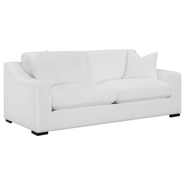 Coaster Ashlyn 2-Piece Upholstered Sloped Arm Sofa Set White