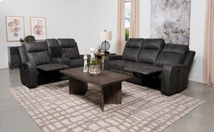 Coaster Raelynn 2-Piece Upholstered Reclining Sofa Set Grey