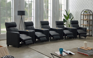 Coaster Toohey 5-Piece Upholstered Tufted Recliner Living Room Set Black