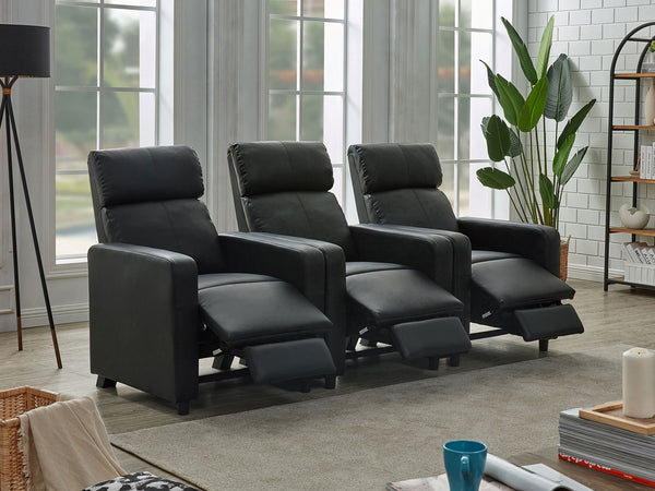 Coaster Toohey 3-Piece Upholstered Tufted Recliner Living Room Set Black