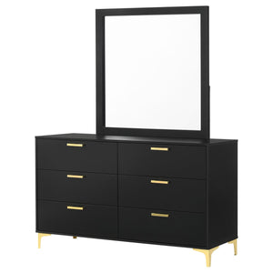 Coaster Kendall 6-Drawer Dresser with Mirror Black