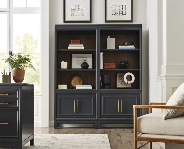 aspenhome alexander door bookcase in midnight