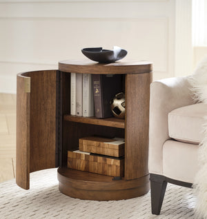 aspenhome caden round chairside table in spiced caramel