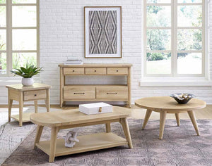 napa furniture aria 5-drawer console buffet in natural sand