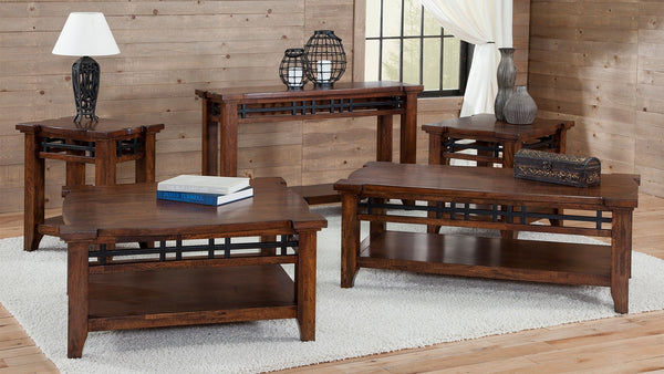 napa furniture whistler retreat chairside table in warm cherry