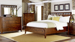 napa furniture whistler retreat queen panel bed headboard in warm cherry