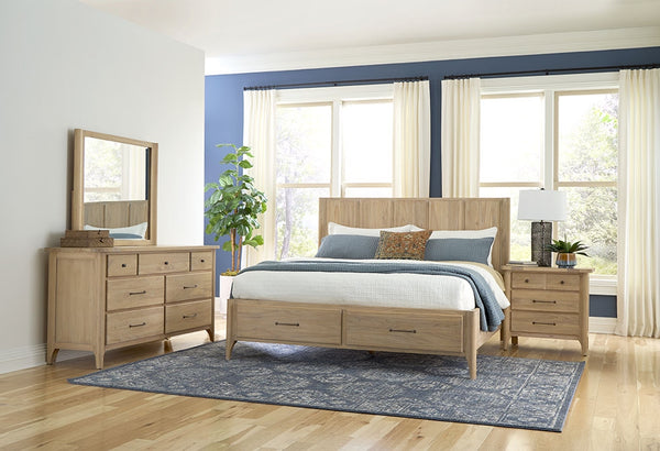 napa furniture aria king complete storage bed in natural sand