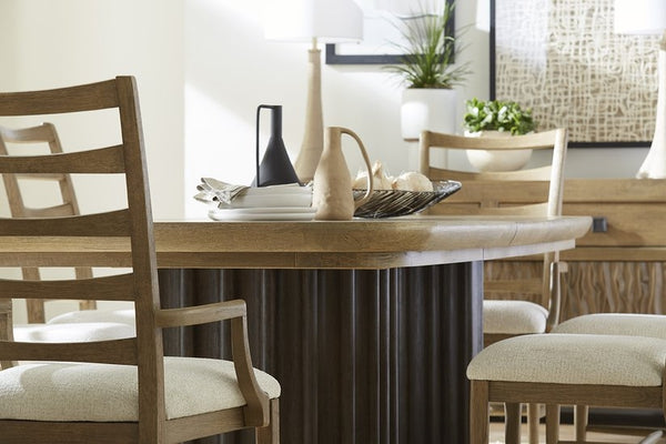 palmetto home panama jack 50th anniversary collection ladder back dining armchair in medium brown oak