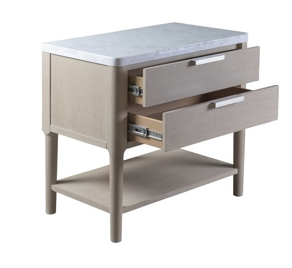 palmetto home pearl leg nightstand in soft light sand