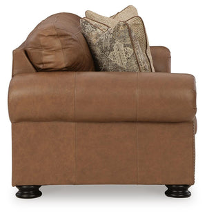 Carianna Leather Stationary Sofa Caramel