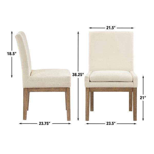 Steve Silver Aubrey Eggshell Fabric Dining Side Chair In Driftwood