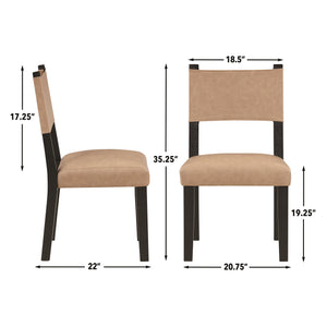 Steve Silver Aubrey Camel Faux-Leather Dining Side Chair In Black
