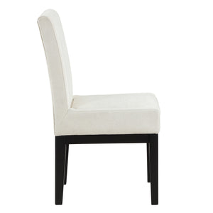 Steve Silver Aubrey Eggshell Fabric Dining Side Chair In Black