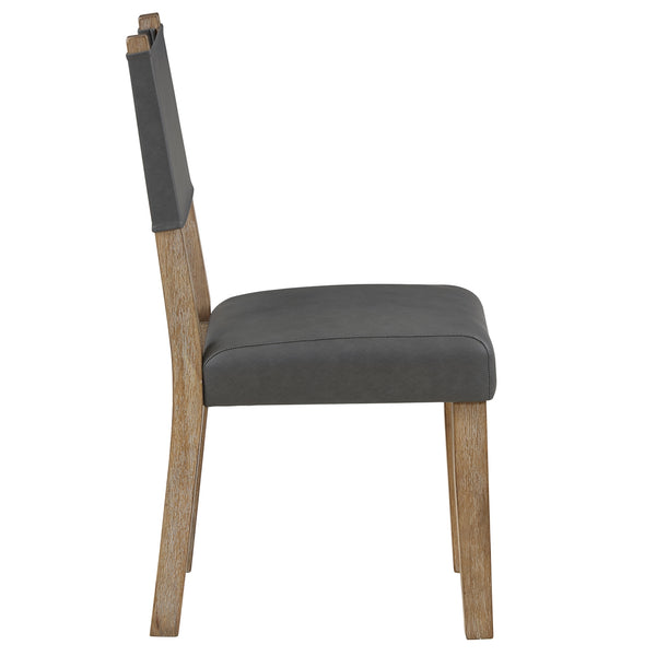 Steve Silver Aubrey Gray Vegan Leather Dining Side Chair In Driftwood