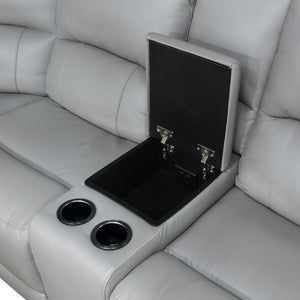 Steve Silver Alexandria 5-Piece Power Leather Reclining Sectional In Stone