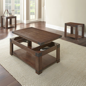 Steve Silver Arusha 3-Piece Lift-Top Cocktail Table & End Table Set In Medium Cherry