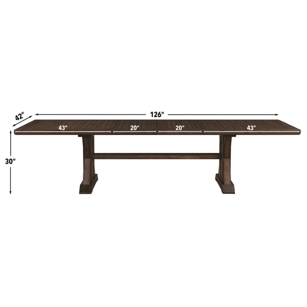 Steve Silver Auburn 86-126-Inch Rustic Dining Table With 2-20-Inch Table Leaves In Dark Tobacco