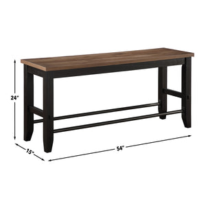 Steve Silver Bermuda 24-Inch Counter-Height Bench In Black & Arcadia