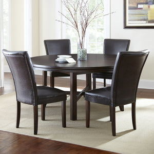 Steve Silver Hartford 72-Inch 5-Piece Dining Set With 4 Brown Leatherette Chairs In Deep Espresso