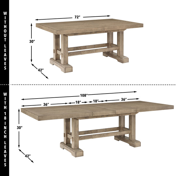 Steve Silver Napa 5-Piece 72-108-Inch Dining Table & 4 Side Chairs Set In Weathered Sand