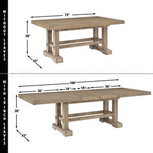 Steve Silver Napa Dining Table & 6 Side Chairs Set In Weathered Sand