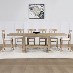Steve Silver Napa Counter-Height Table & 6 Chairs In Weathered Sand