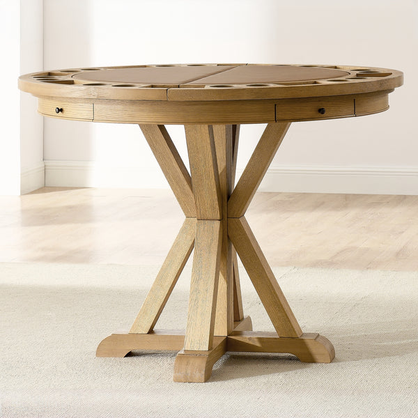 Steve Silver Rylie Counter-Height Table With Game Top, Natural Finish