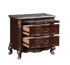 New Classic Constantine Nightstand with Marble Top in Cherry