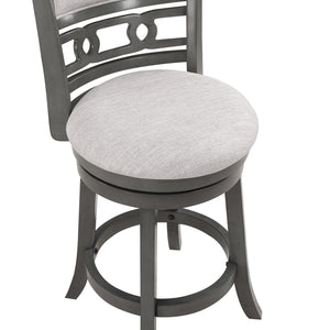 New Classic Gia 24-Inch Upholstered Swivel Counter-Height Stool in Gray with Gray Fabric Seat