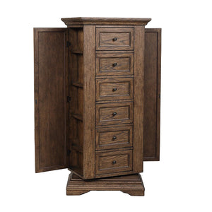 New Classic Mar Vista Swivel Lingerie Chest with Mirror in Walnut