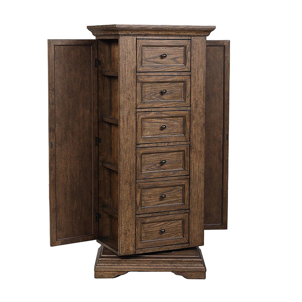 New Classic Mar Vista Swivel Lingerie Chest with Mirror in Walnut