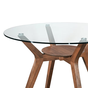 New Classic Oscar Round Glass Top Table in Walnut
