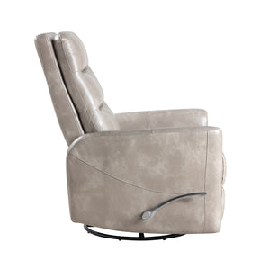 New Classic Takami Swivel Recliner in Gray Vegan Leather