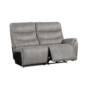 New Classic Kamari 3-Piece Sectional with Dual Power Headrests & Footrests in Gray