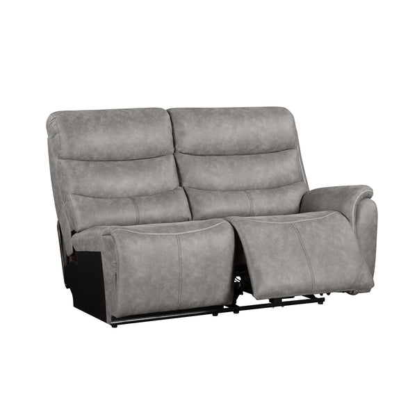 New Classic Kamari 3-Piece Sectional with Dual Power Headrests & Footrests in Gray