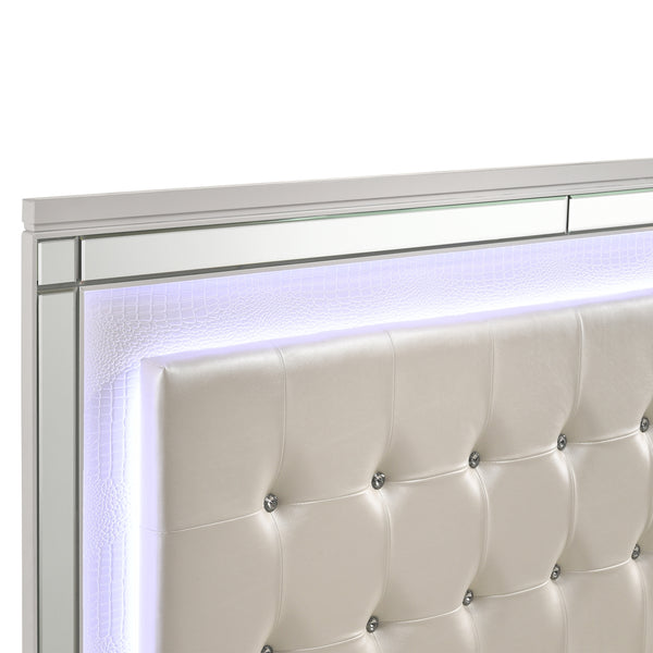 New Classic Valentino King Lighted Headboard in White