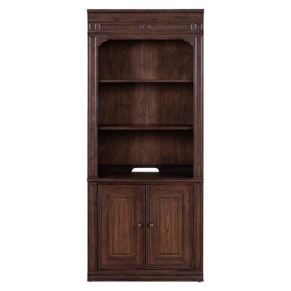 Liberty Furniture Provence Park Chateau Brown 2-Piece Bunching Bookcases Set with Shaped Decorative Bead Molding