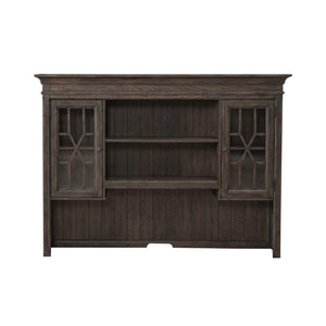 Liberty Furniture Paradise Valley Saddle Brown 5-Piece Executive Desk, Credenza & Hutch Set