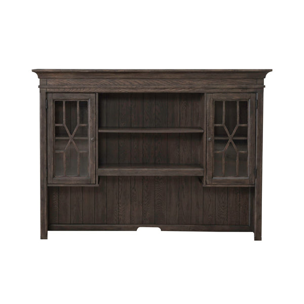 Liberty Furniture Paradise Valley Saddle Brown 5-Piece Executive Desk, Credenza & Hutch Set