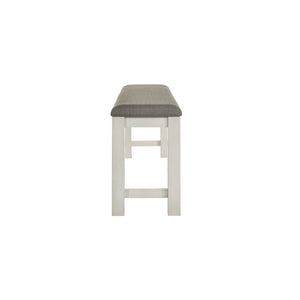 Liberty Furniture Brook Bay Textured White With Carbon Gray Tops Upholstered Counter Bench