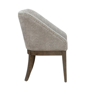 Liberty Furniture Cascade Falls Satin Espresso Upholstered Side Chair with Nail Head Trim